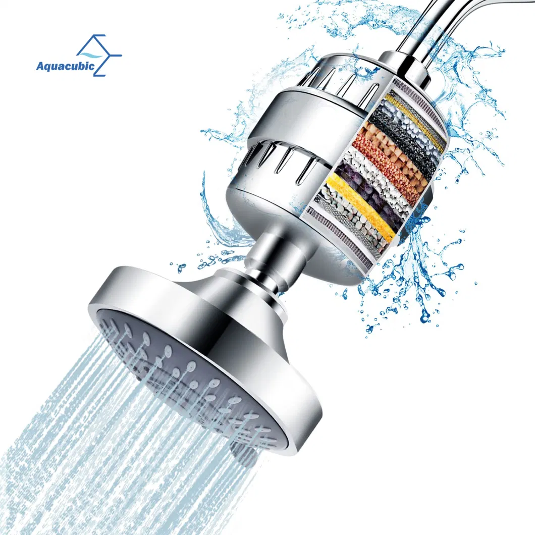 Luxury Filtered Shower Head Set 15 Stage and Single Replacement Shower Water Filter Cartridge