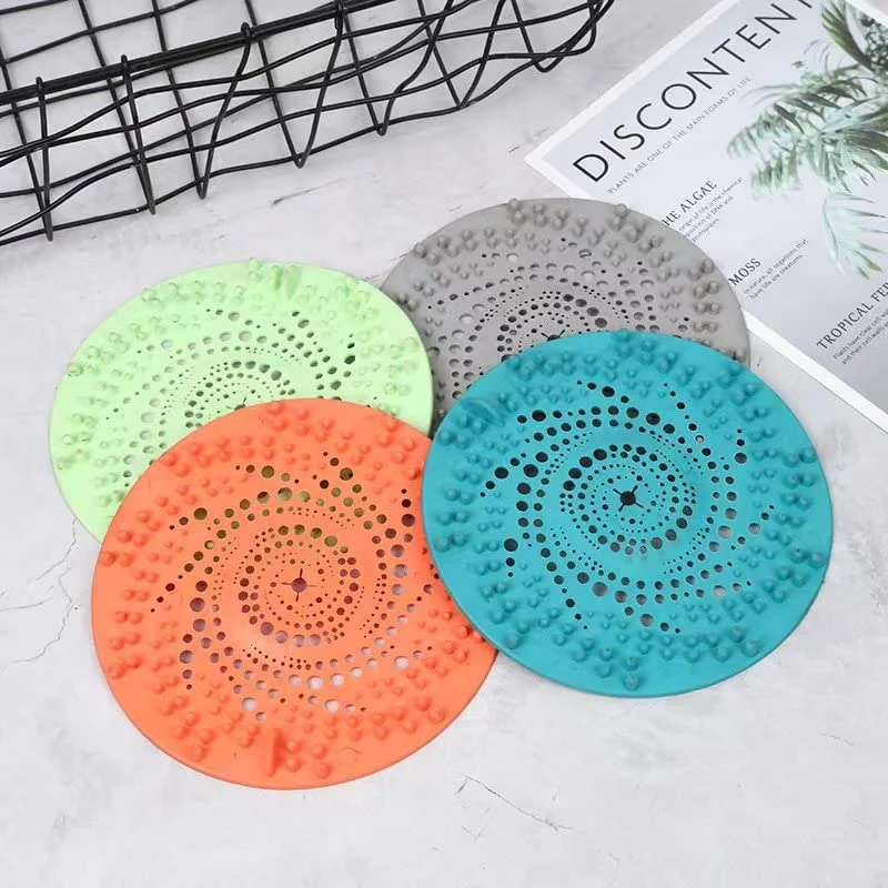 Bathroom Kitchen Apartment Hair Collector Durable TPR Hair Collector Shower Drain Cover Silicone Filter