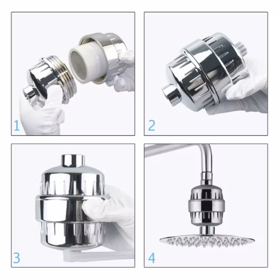 15 Stage Shower Water Filter with Carbon Kdf for Hard Water